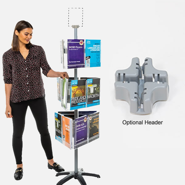 Rotating Carousel Display Carousel Revolving Brochure Stand | A4, A5, 1/3 A4 (DL) White Light Display
